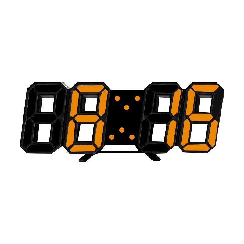 3D Smart Stereo LED Alarm Clock with Voice Control - Korean Style Wall & Table Clock