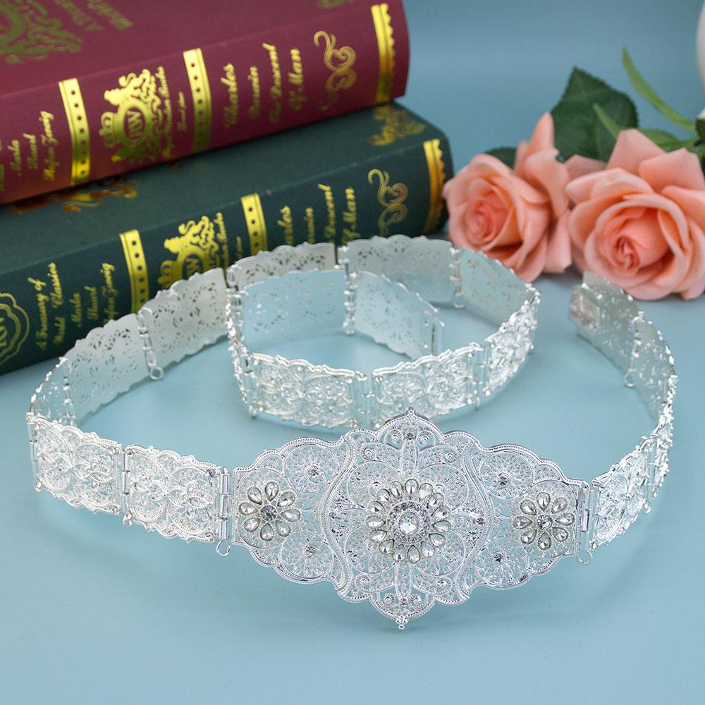 Caucasus Women Belt Matal Waist Chain Adjustable Length Bridal Dress Belt Body Jewelry