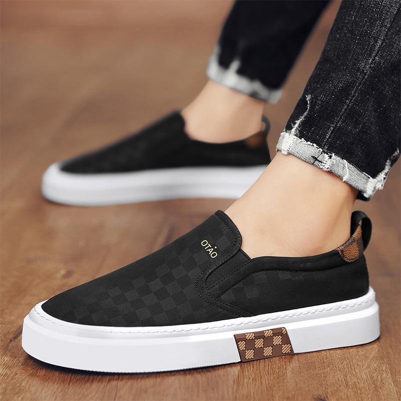 

Старовинне пекінське тканинне взуття чоловіче літнє льодове шовкове тканинне повсякденне спортивне дошкове взуття ледачий педаль без шнурків водіння взуття 44