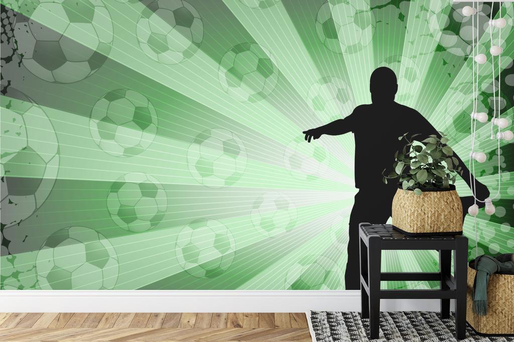 Photomural Football Player Silhouette Structural Vinyl 312x219