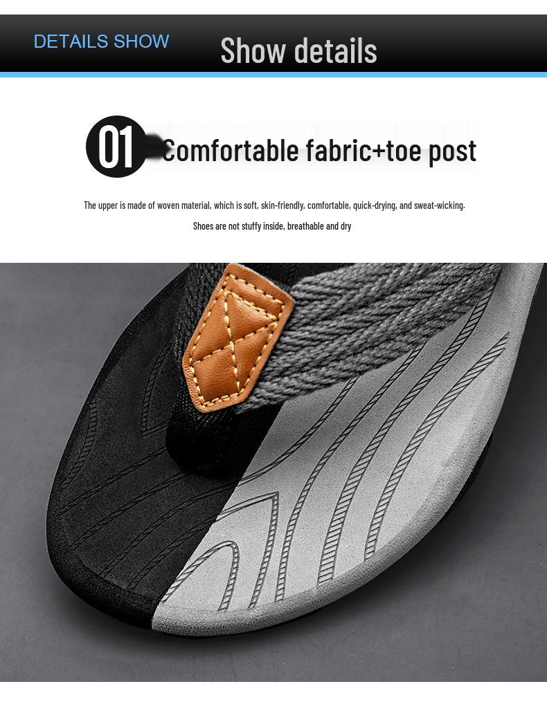 Men's Trendy Summer Non-Slip Flip-Flops Sandals - Toe Post Slippers for Outdoor and Beach Wear