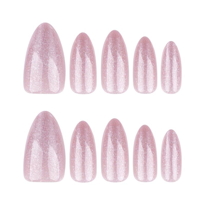 24 Uds. Uñas Postizas Almendradas Ojo de Gato Uñas Postizas Acrílicas Uñas Adhesivas Manicura Arte de Uñas Para el Viaje Diario o Ocasiones Especiales
