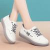 Sneakers Loafers Ladies Leather  Spring Lace-up White Shoes Women Casual Soft Sole Flat Shoes Women