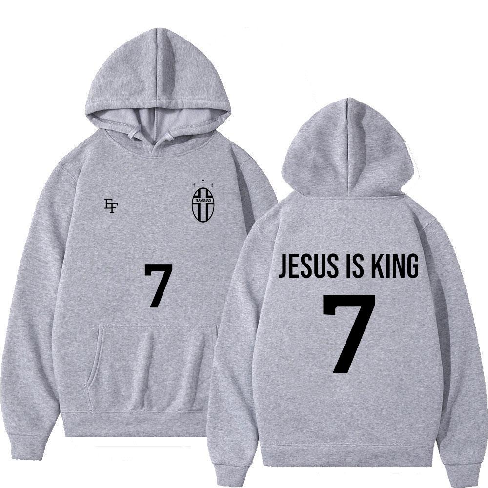 Jesus Is King 7 Christian Bible Verse Hoodies Men Women Clothing Fashion Harajuku Sweatshirts Fleece Casual Long Sleeve Pullover