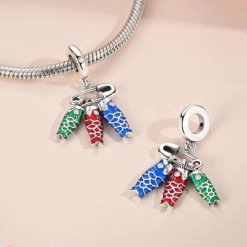 Copper Japanese Style Charms Openable Doll Bead Zircon Paper Crane Kimono Pendant Fit Original Bracelet Necklace Diy Jewelry