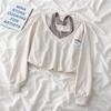 Chic Korean-Style Women's Sweatshirt - Fake Two-Piece Design, Perfect for Spring and Autumn Trends