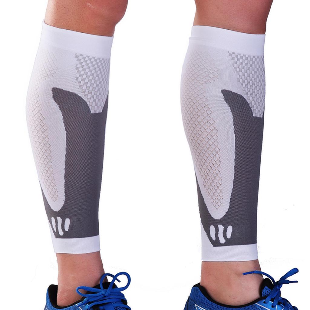 Buy 1 Pair Sports Running Calf Compression Sleeves Leg Guard Wrap White