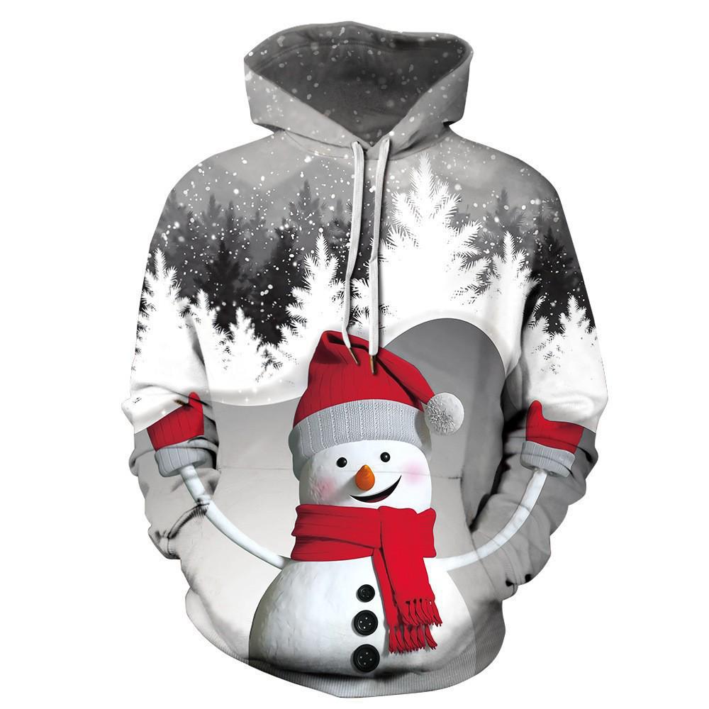 3D Snowman Cartoon Hoodie: Unisex Loose-Fit Sweatshirt for Spring & Autumn 2025