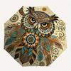 1pc Owl Mandala Automatic Open 8-Rib Windproof Umbrella, Travel & Commuting, Suitable for All Seasons