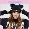 Attractive Cat Ears Women Hat Knitted Acrylic Warm Winter Beanie Caps For Cozy Winters