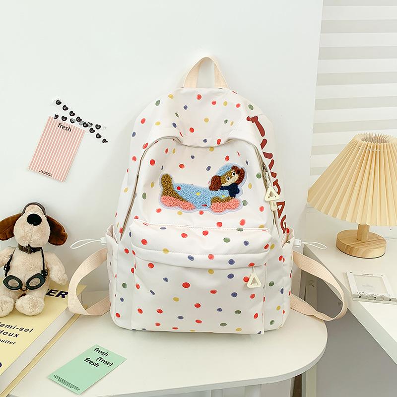 New High-value Schoolbag Ins Niche Female Junior High School Student Cute Puppy Computer Backpack Female Travel Backpack