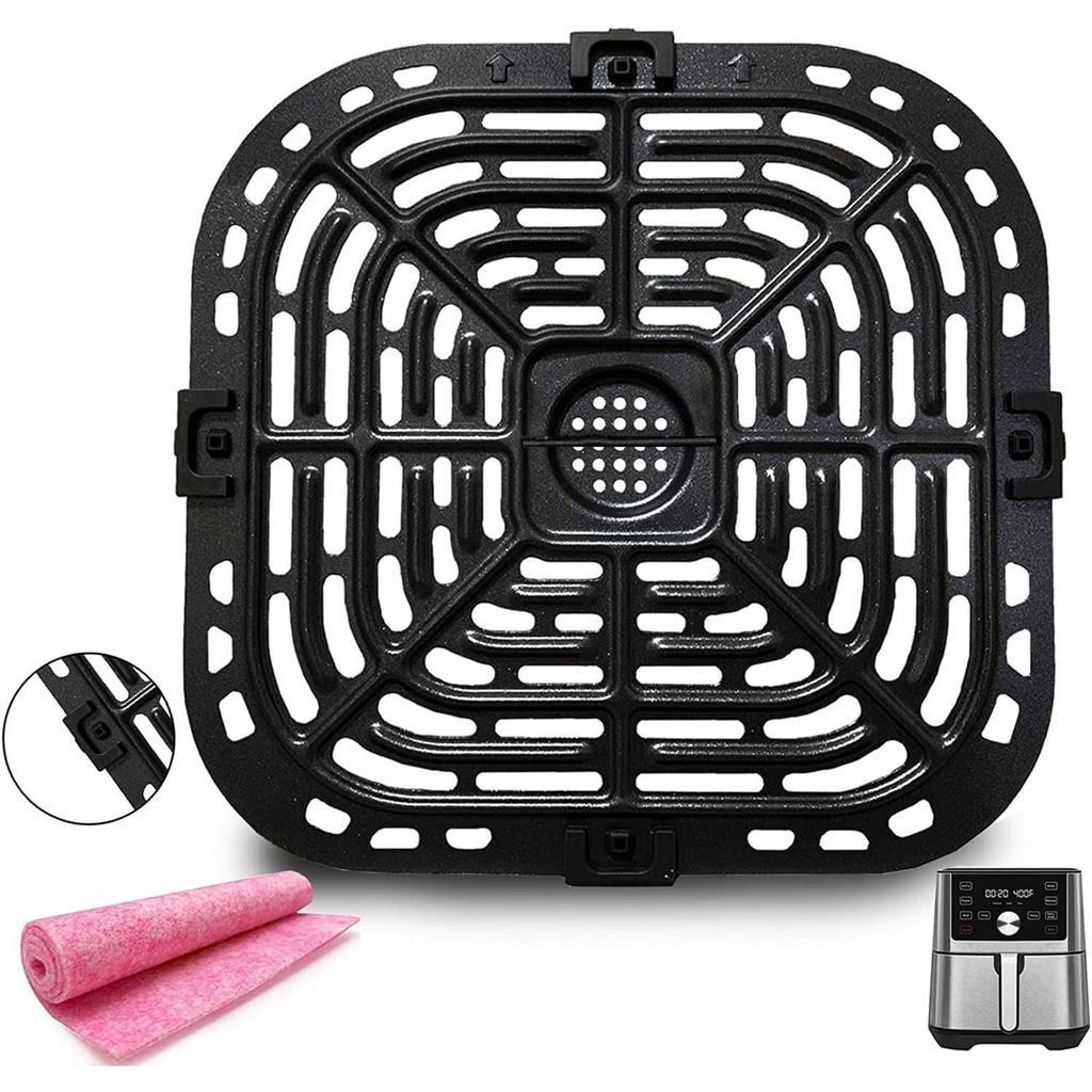 Air Fryers Crisper Plate Replacement Grill Pan Square Non-Stick Fry Coating Pan for Instant Vortex 6qt Accessories