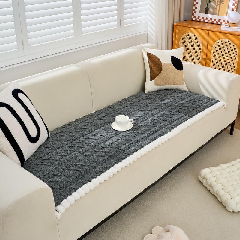 Premium One-Piece Sofa Cushion Autumn And Winter Plush Seat Cushion Does Not Lose Fur, Sofa Cover Cloth Towel Winter New Cover