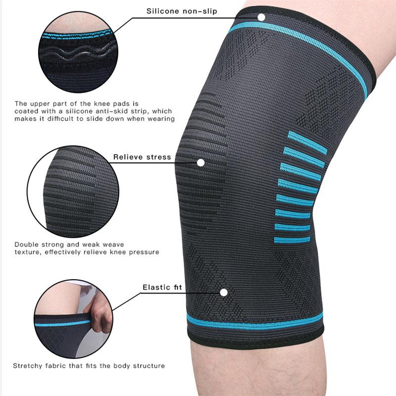Knee Pads  Four-Elastic Non-Slip Warm Nylon Knitted Protective Gear Outdoor Cycling Mountaineering