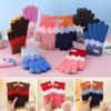 Fashion Warm Winter Gloves Coldproof Windproof Gloves Soft Candy Color Knitted Gloves for 6-14 Years Old Toddler