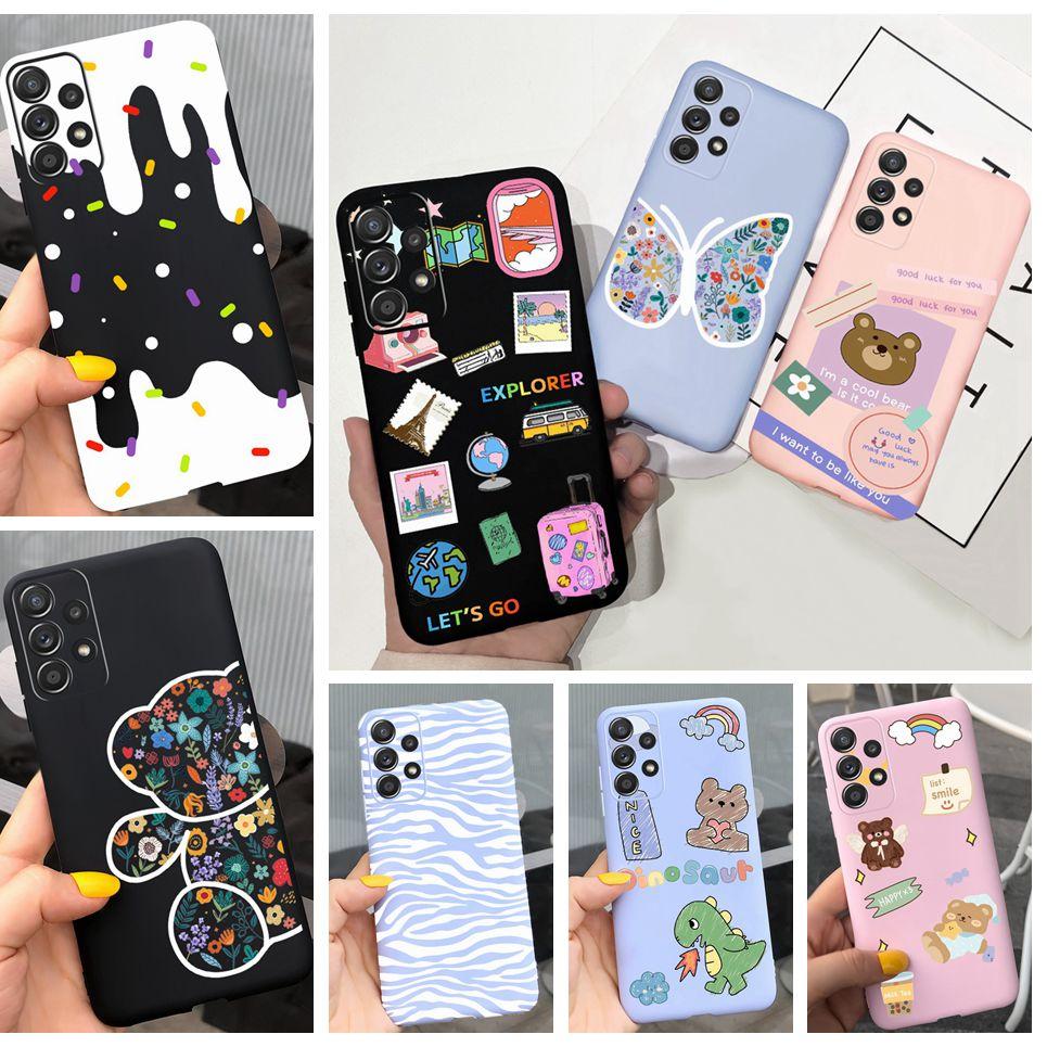 For Samsung Galaxy M32 M33 M13 M23 M12 M53 Phone Case Back Cover Dinosaur Bear Cartoon Child Fundas For Samsung M13 M23 M33 5G