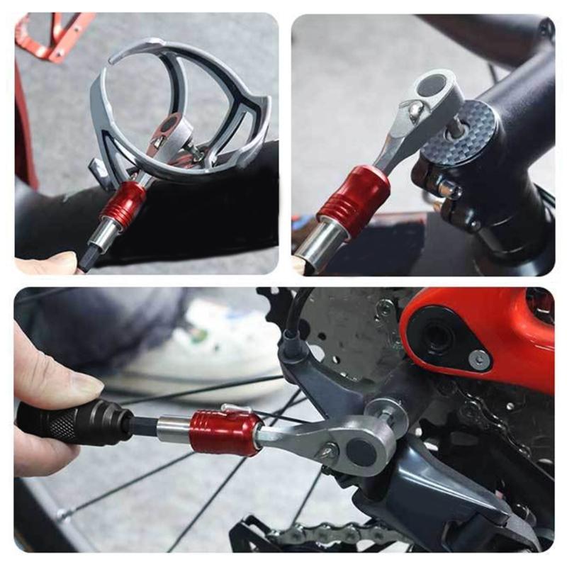 Bikes Ratchet Wrenches with 10 Bit 1/4Inch Ratchet Repair Tool Tire Wrenches