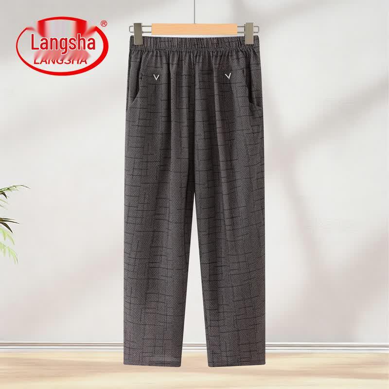 LangSha Women s Summer Thin Straight-Leg Pants 3XL