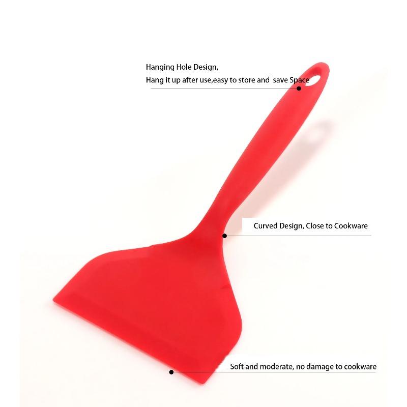 Silikon Spatula Krep Küreği Omlet Spatulası Yumurta Balık Krep için Yapışmaz Geniş Yumuşak Pizza Küreği Mutfak Kazıyıcı