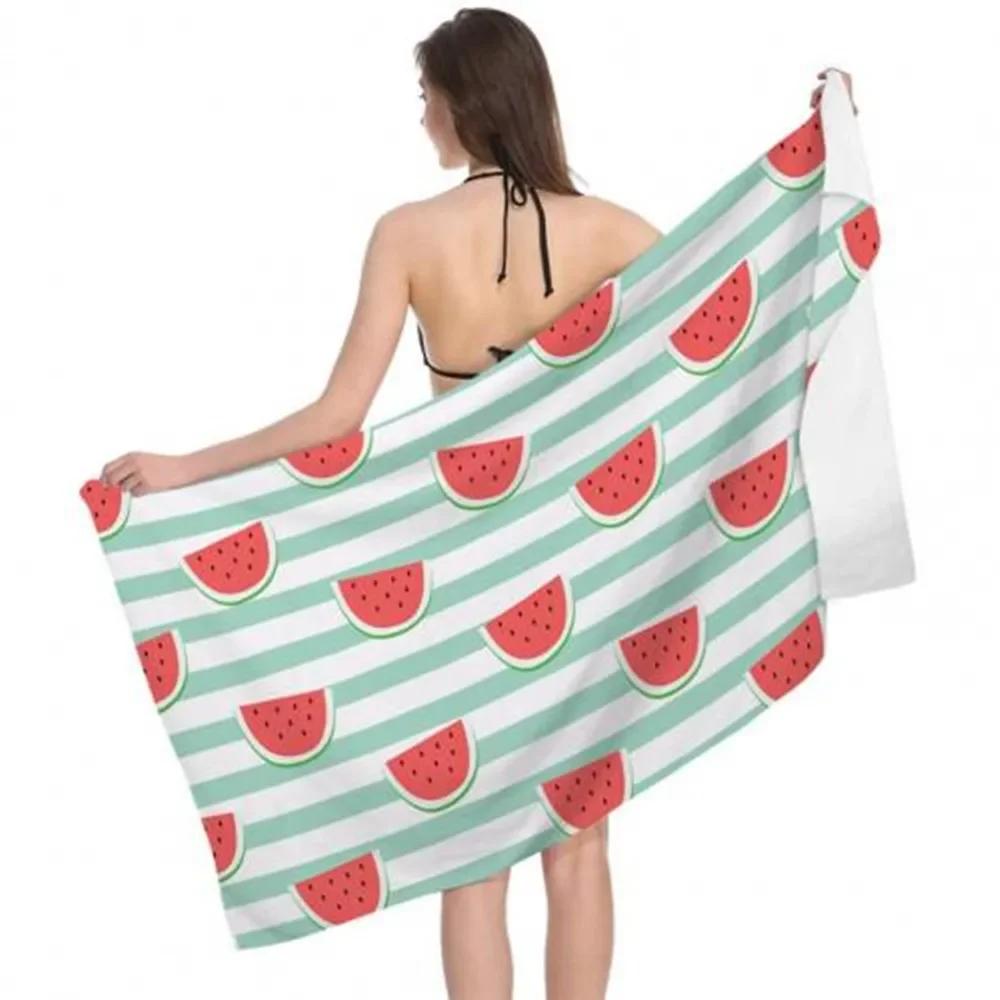 Watermelon Beach Towel Quick Dry Water Absorbing Pattern Sand Free Portable Washcloth Yoga Mat For Beach Travel Camping Women