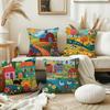 1/4Pcs Colorful Farm-Themed Pillowcase For Cozy Decor Sofa Cushion Cover Home Bedroom Room Decoration