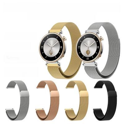 Huawei GT4/5 Pro ve Apple Watch Yedek için Milanese Manyetik Metal Saat Kayışı