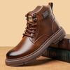 Wear-resistant and Breathable Men's Shoes Martin Boots Autumn and Winter Men's High-top Tooling Boots British Style Leather Boots