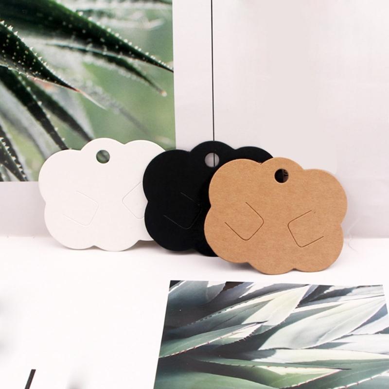 Set of 100 Jewelry Display Cards Hair Clip Cards Necklaces Cards Paper Texture Convenient Jewelry Cards for Displaying