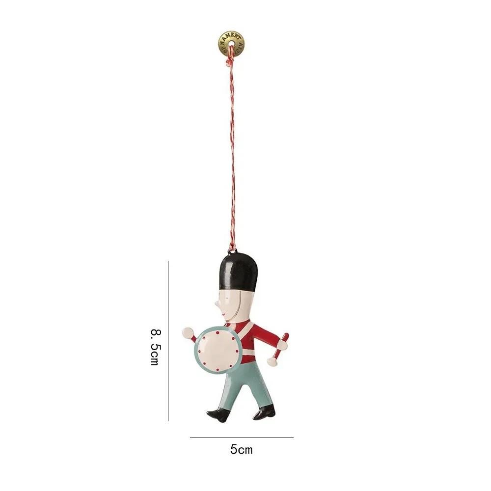 Iron Art Christmas Hanging Decoration Multicolor Xmas Tree Drop Ornament Cartoon Soldiers Angel Hang Pendants Party Supplies