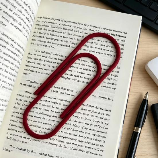3D Printed Giant Paper Clip, Large Paper Clip Shape Bookmark, Extra Big Paperclip Book Marker Decoration, Gift for Reading Lovers