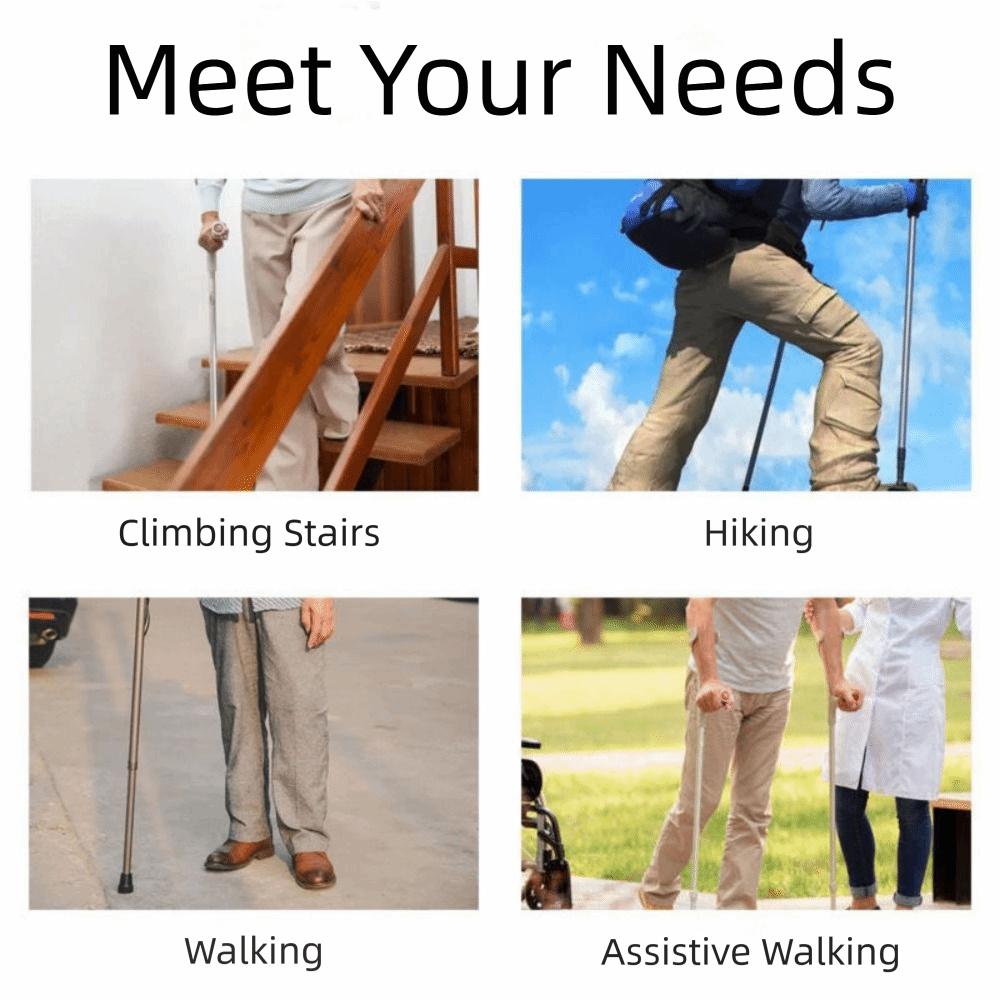 Quick Adjustable Locks Outdoor Trekking Poles Folding Walking Sticks Wading Staff  Hiking Equipment