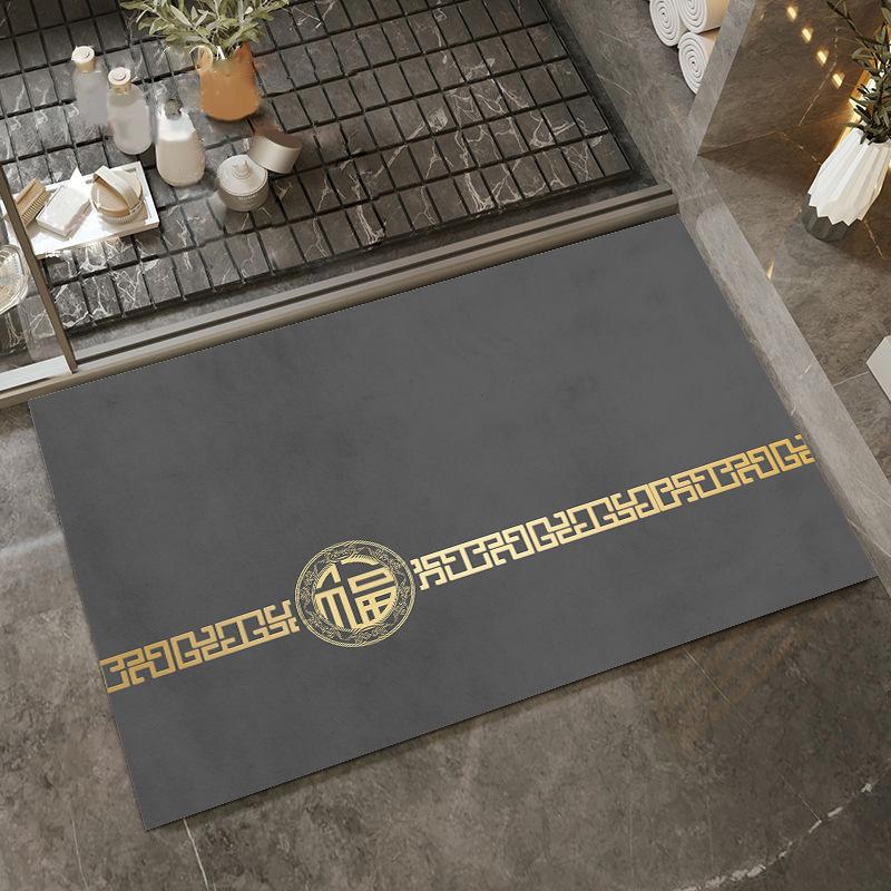 New Chinese style Door Mat Diatom Mud Bathroom Floor Carpet Water Absorbing Quick Drying Non Slip Kitchen Rug Home Decor Doormat