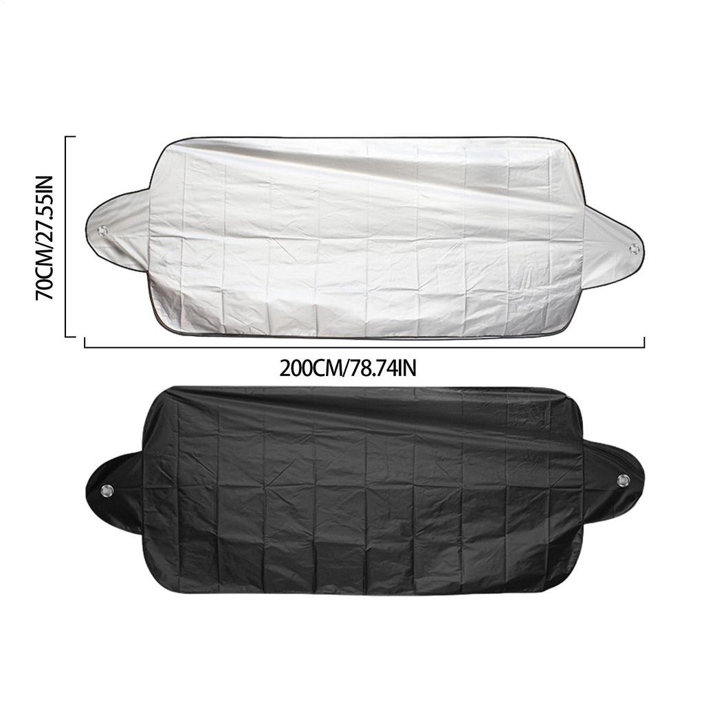 Winter Car Windshield Snow Shield Outdoor Windproof Car Sunshade Frost Cover Silver-coated Fabric Windshield Snow Guard Cover