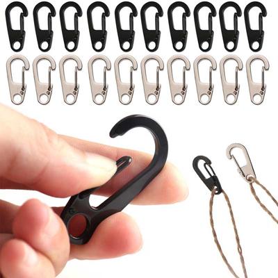 10 Stück D-Karabiner D-Ring Schlüsselanhänger Federclips Mini Aluminiumlegierung Hängeschnalle Survival EDC Gear Outdoor Camping Schlüsselanhänger Werkzeug