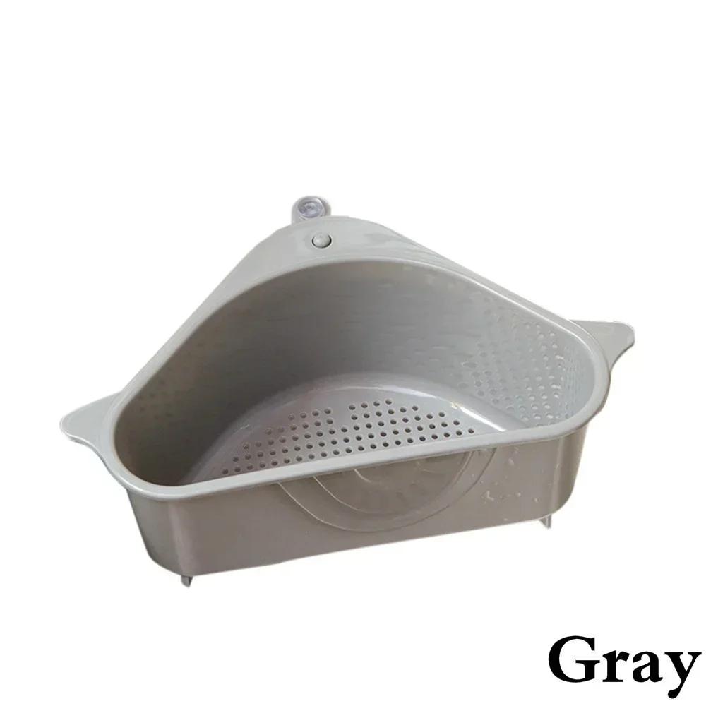 Kitchen Small Tools Triangular Sink Strainer Drain Fruit Vegetable Drainer Basket Suction Sponge Rack Storage Sinks Filter Shelf