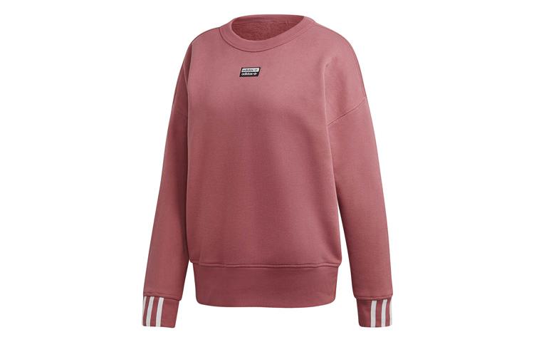 Adidas Originals Sweatshirts Women s Dark Reddish Purple Crew Neck Moderate Regular EJ8569 32
