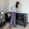 Smoke Purple Women's Harlan Pants Women's Autumn New Drape Casual Narrow Version Straight Corduroy Nine-point Wide-leg Radish Pants