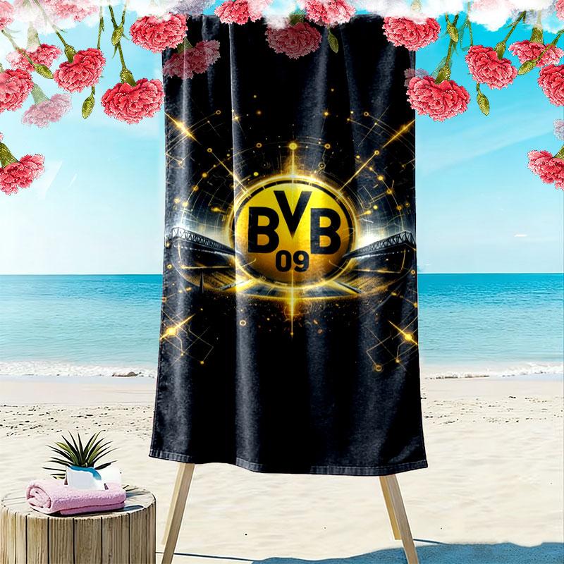 Borussia Print Beach Towel, Large Soft Quick Dry Towel for Beach Camping Swimming