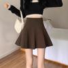 Black Wool Blend Women's A-line Short Skirt - 2026 Autumn/Winter Hip-hugging, Fluffy, Petite, Versatile Umbrella Skirt