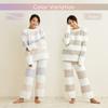 Room Wear Pajamas Fluffy Sweatshirt Long Pants Top and Bottom Set 505 [Seap] Women's & (Pink & Purple)