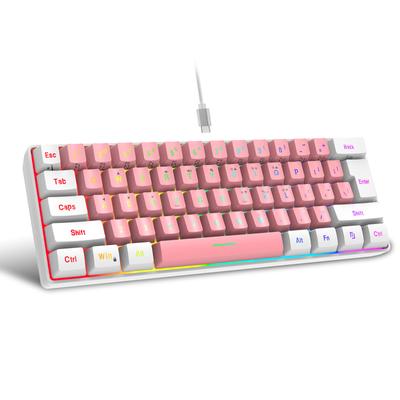 61 Keys Wired Gaming Keyboard RGB Backlit USB Keyboard for Laptop Desktop Computer Gaming Keyboard USB Wired Keypad