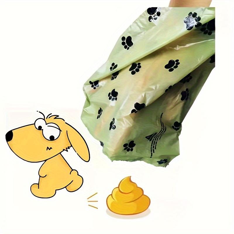 1 Roll Dog Poop Bags with Paw Print Design, Durable Polyethylene Pet Waste Bags, Portable & Easy To Carry, Ideal for Outdoor Cleanu