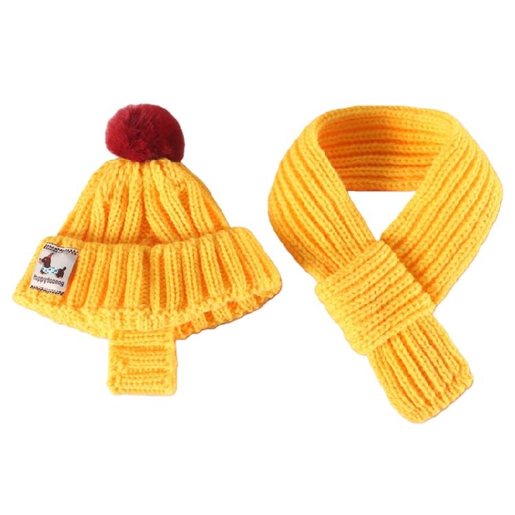 2Pieces Dog Costumes Knitted Hat Scarf Set Warm Winter Hat Scarf Pet Costume Accessories for Small Dogs and Cats Gift