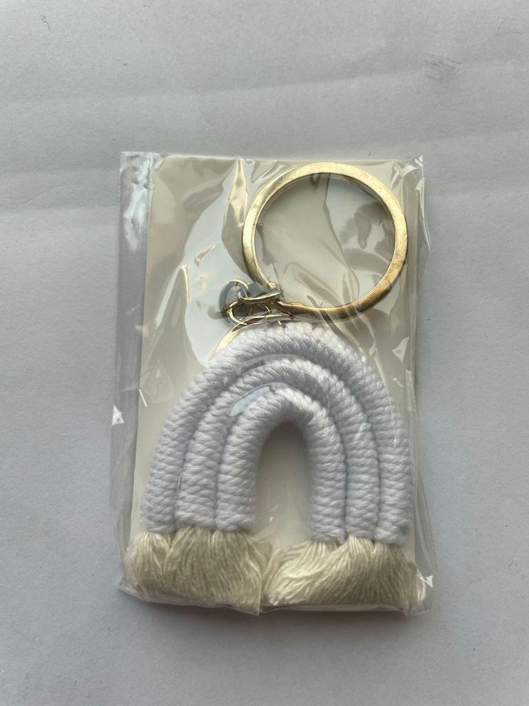 Handmade Knitted Rainbow Keychain Pendant Accessory