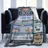 1pc Print Throw Blanket, TO MY SON Flannel Blanket, Soft & Warm Bedding