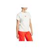 Adidas Outlets Logo Print Casual Round Neck Pullover Short Sleeve T-Shirt Women T-Shirts Han-Jade-White IS4287
