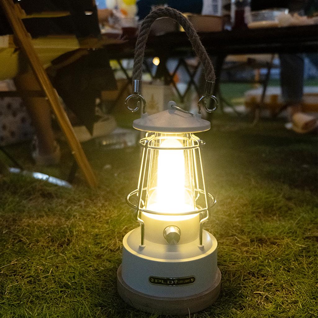 Vintage LED Camping Lantern Battery Operated Camping Tent Lights Outdoor Portable Camping Light for Picnic Emergency