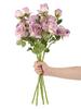 5Pcs Silk Rose Heads Artificial Roses with Stems 15 Heads Long Stem Roses Artificial Flowers Fake Roses Flowers Decoration for Dried Roses Bouquet