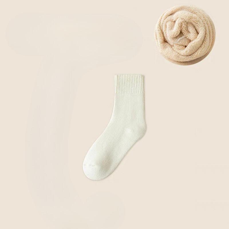 Female Winter Thickened with Warm Wool Ring Towel Bottom Floor Tube Socks