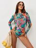 Women's One-Piece Swimsuit Sexy Backless Long Sleeve Swimsuit